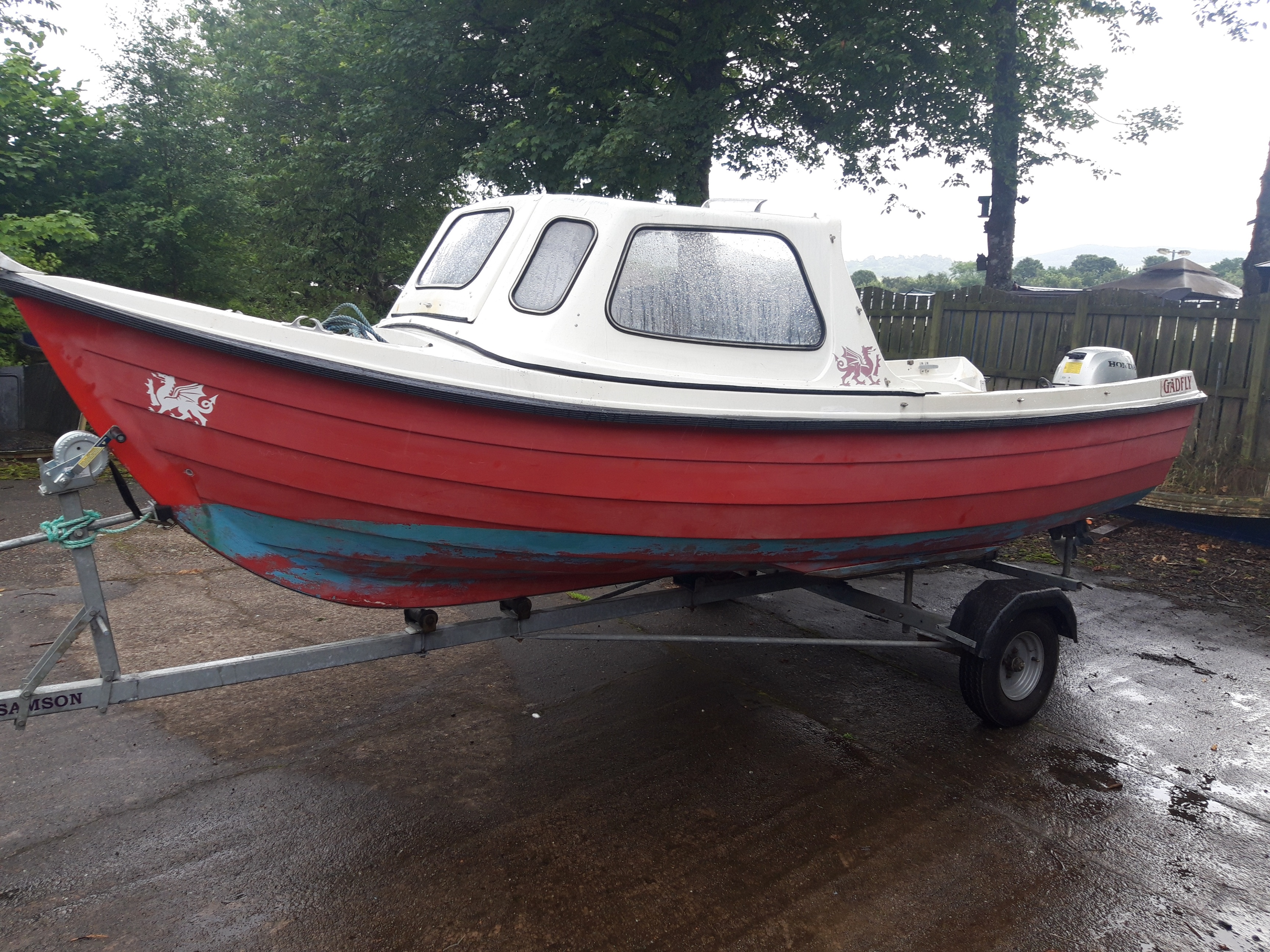 Orkney Strikeliner 16 refit red hull.