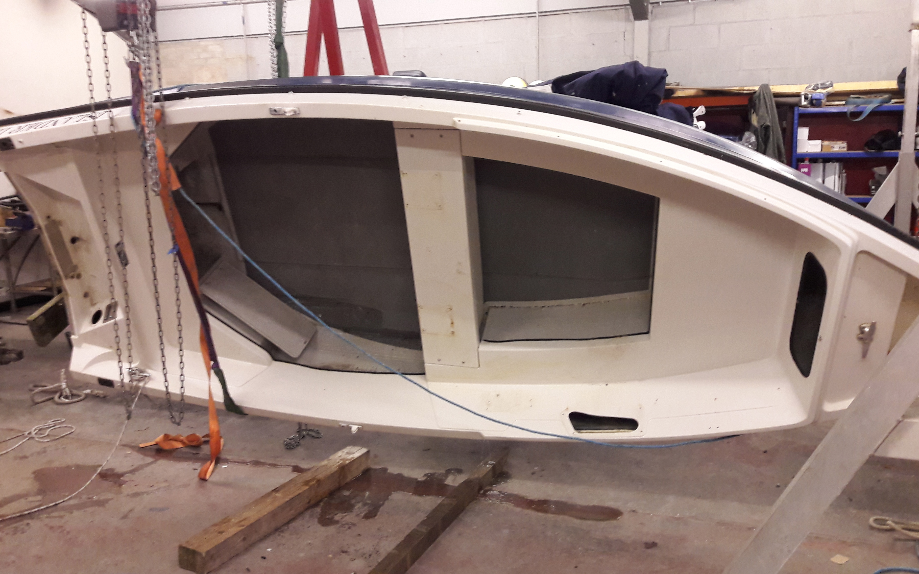 Rolling over an Orkney 440 Boat for Cleaning